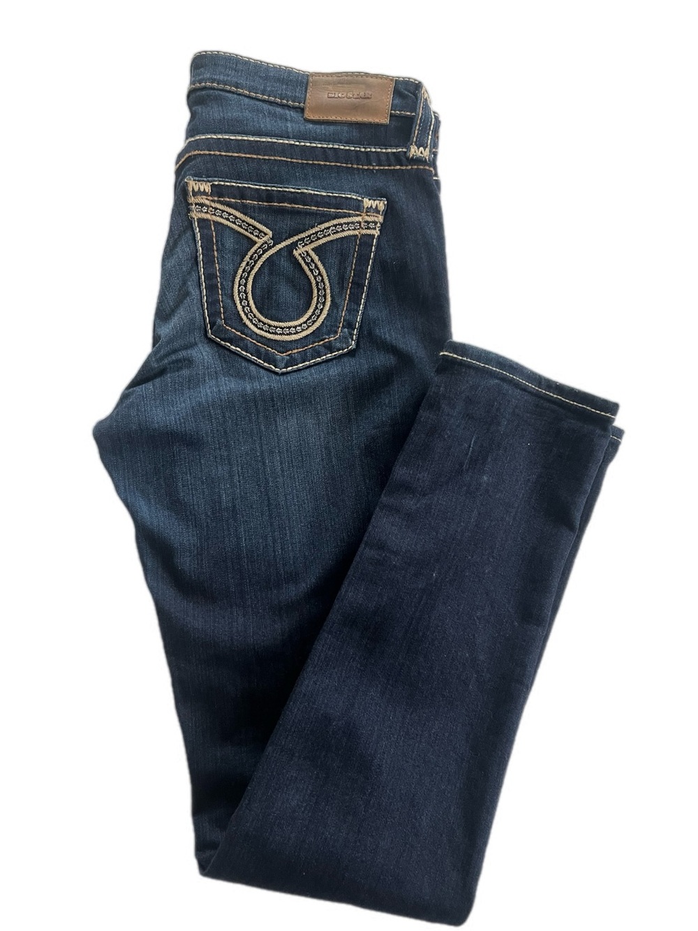 Big Star Maddie Curvy Dark Wash Denim Skinny Jeans with Embroidered Back Pocket
